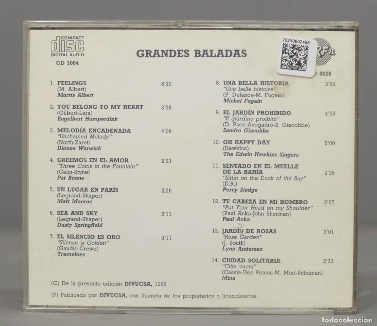 CDs de m&uacute;sica: CD. GRANDES BALADAS - Foto 2