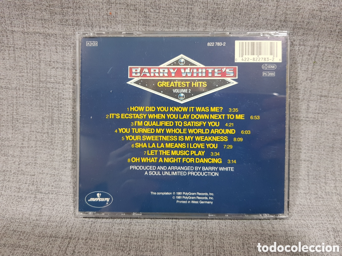 CDs de m&uacute;sica: CD BARRY WHITE GREATEST HITS VOLUME 2. MERCURY. A&Ntilde;O 1981. - Foto 2
