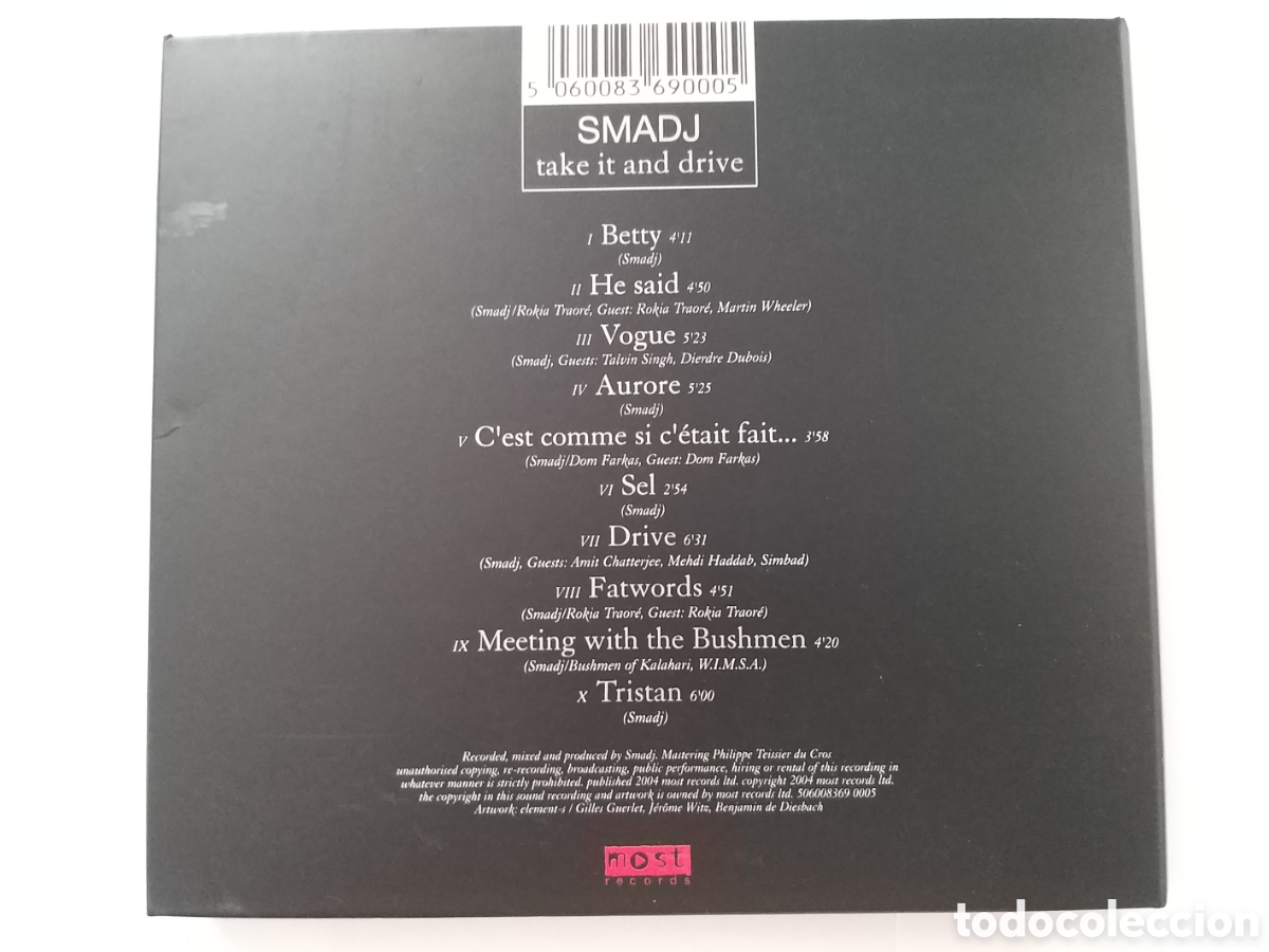 CDs de m&uacute;sica: SMADJ - TAKE IT AND DRIVE - Foto 2