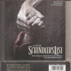 CDs de Música: LA LISTA DE SCHINDLER - MUSIC BY JOHN WILLIAMS (CD, MCA RECORDS 1993)