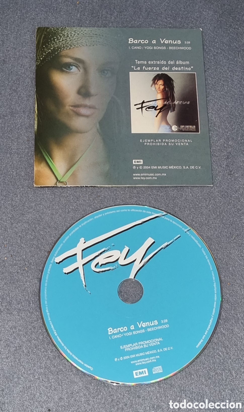 CDs de m&uacute;sica: FEY / CD SINGLE PROMO 2004 / BARCO A VENUS - Foto 2