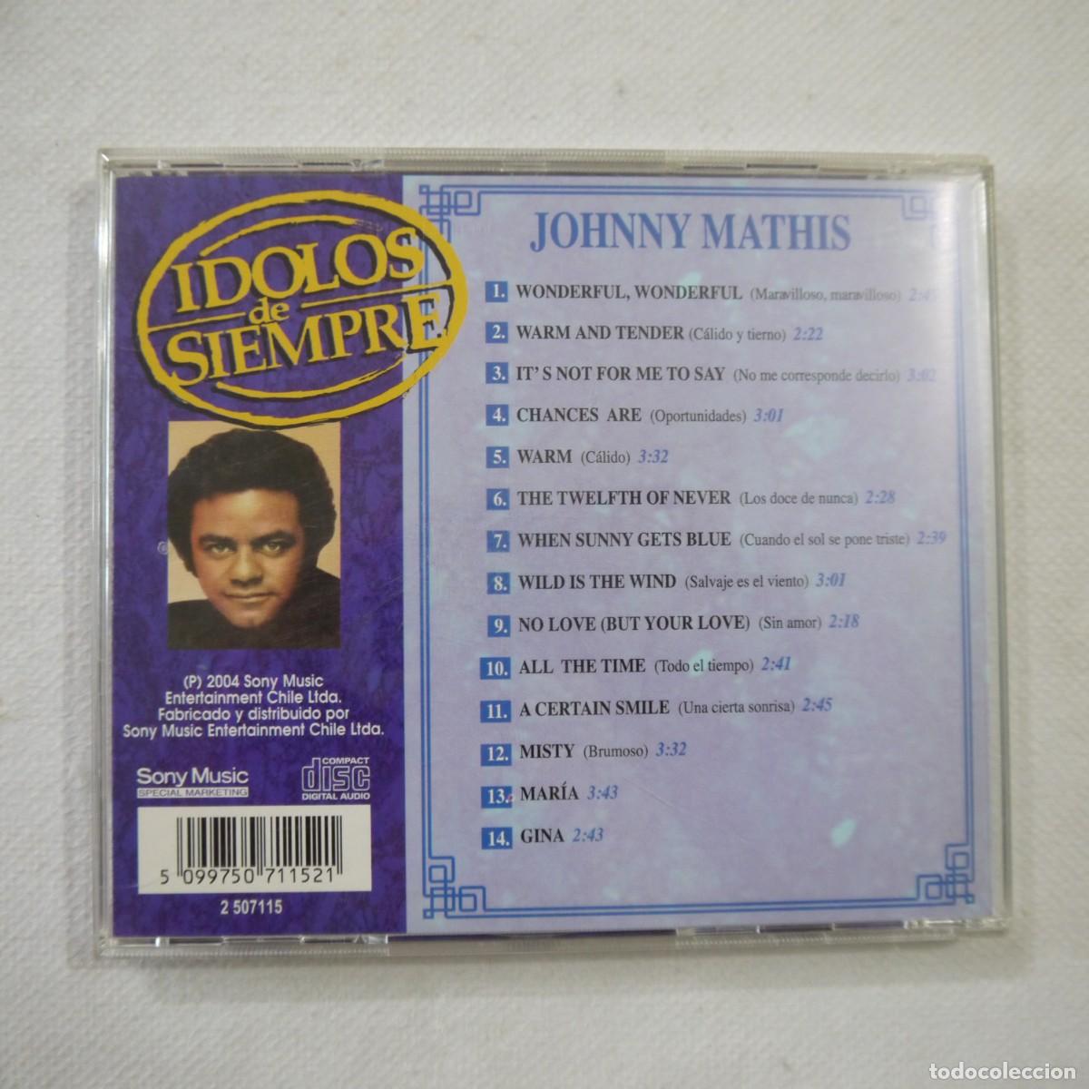 CDs de m&uacute;sica: IDOLOS DE SIEMPRE. JOHNNY MATHIS - CD 2004 - Foto 3