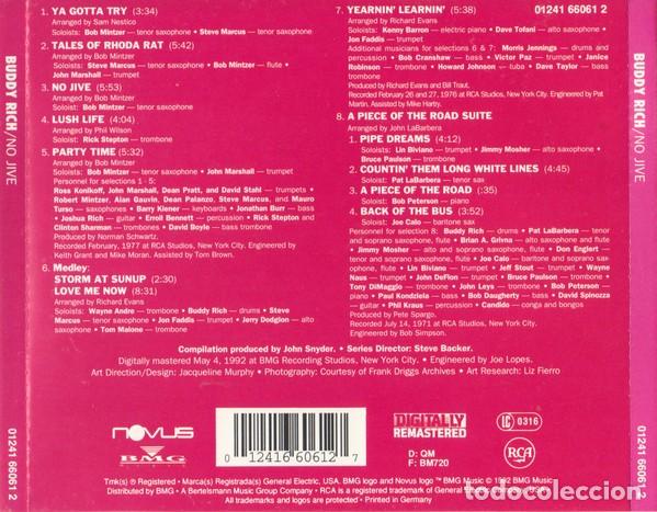 CDs de m&uacute;sica: Buddy Rich &ndash; No Jive - Foto 2