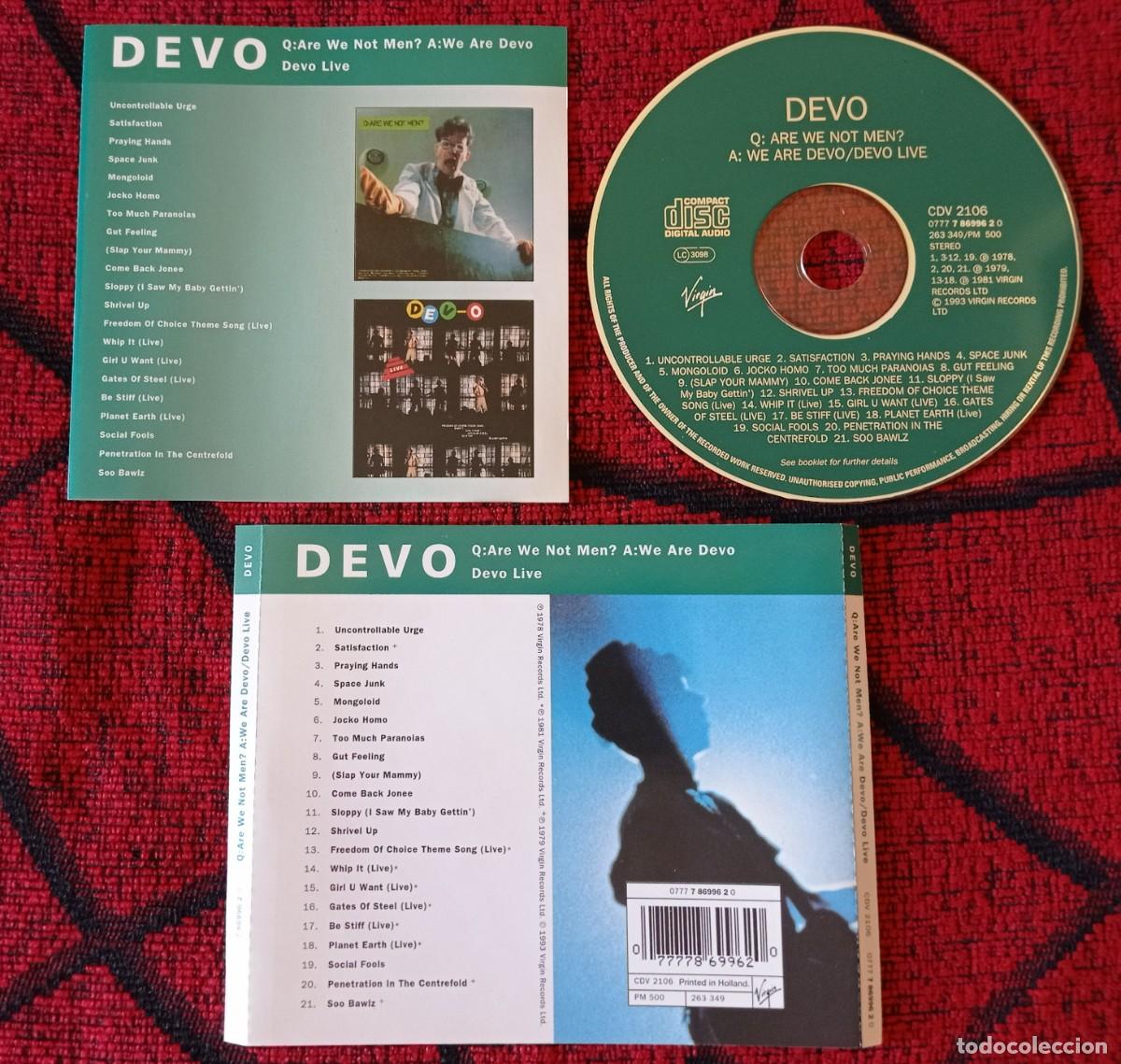 CDs de m&uacute;sica: DEVO ** Q: Are We Not Men? A: We Are Devo / Devo Live ** 1993 CD ORIGINAL - Foto 1