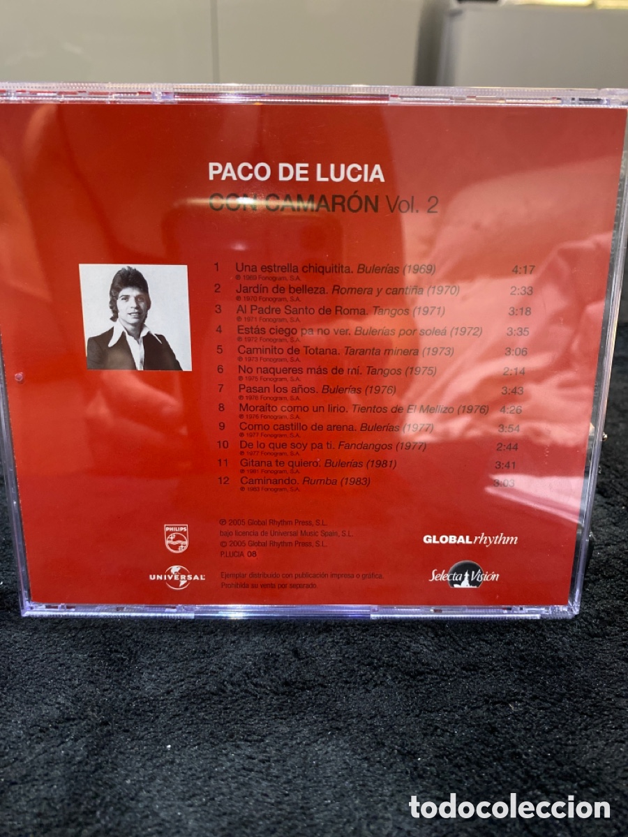 CDs de m&uacute;sica: CD PACO DE LUCIA CON CAMAR&Oacute;N VOL. 2 - Foto 2