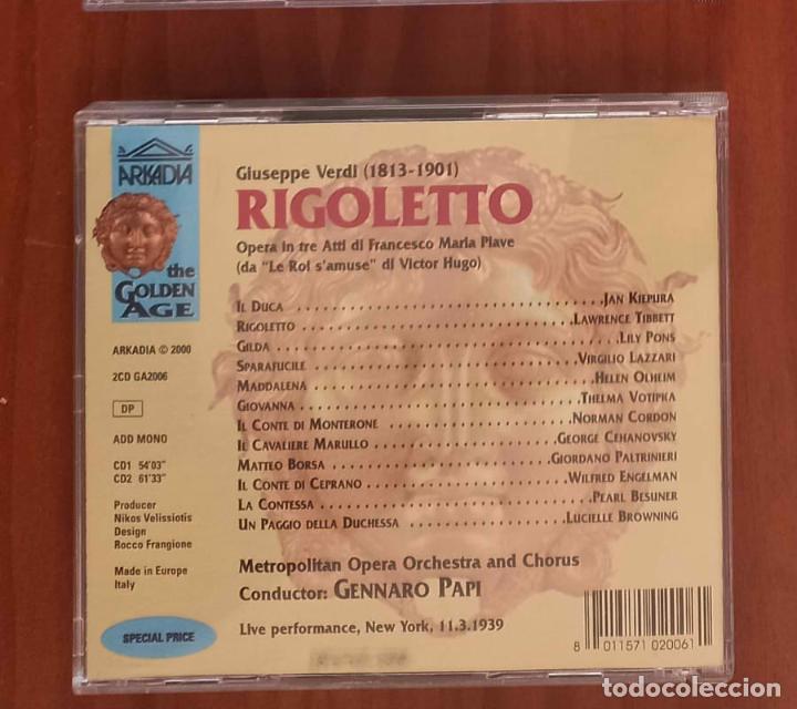 CDs de m&uacute;sica: &Oacute;pera de VERDI: Rigoletto (Lily Pons) Versi&oacute;n hist&oacute;rica - Foto 2