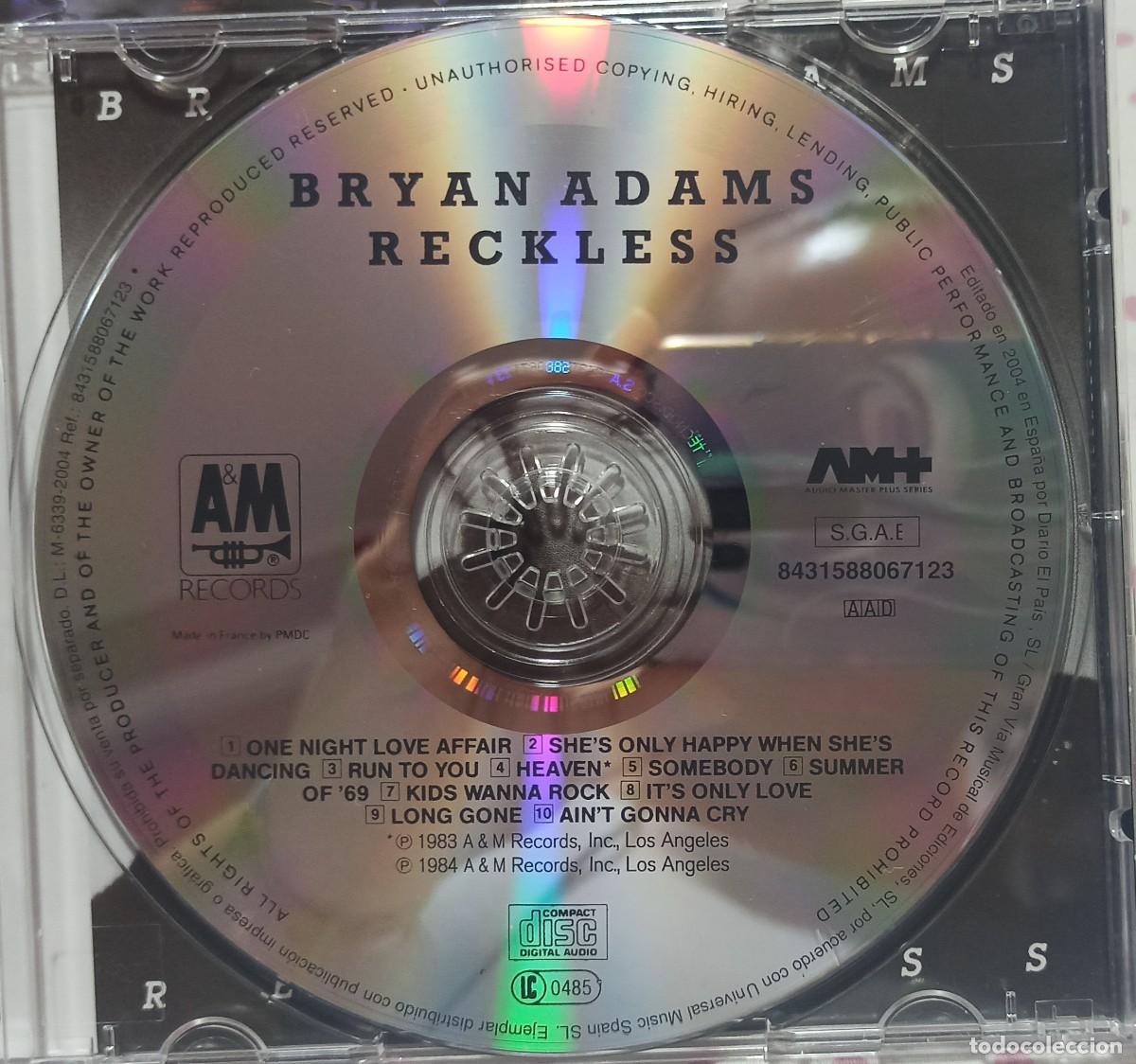 CDs de m&uacute;sica: CD Reckless - Bryan Adams - Foto 4
