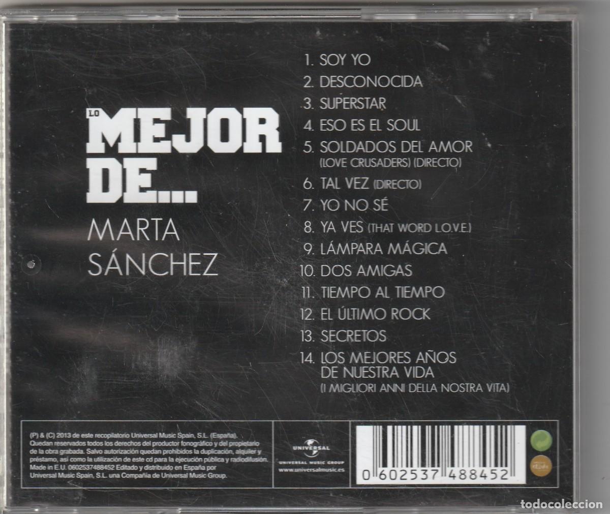 CDs de m&uacute;sica: MARTA SANCHEZ - LO MEJOR (CD UNIVERSAL 2013) - Foto 2
