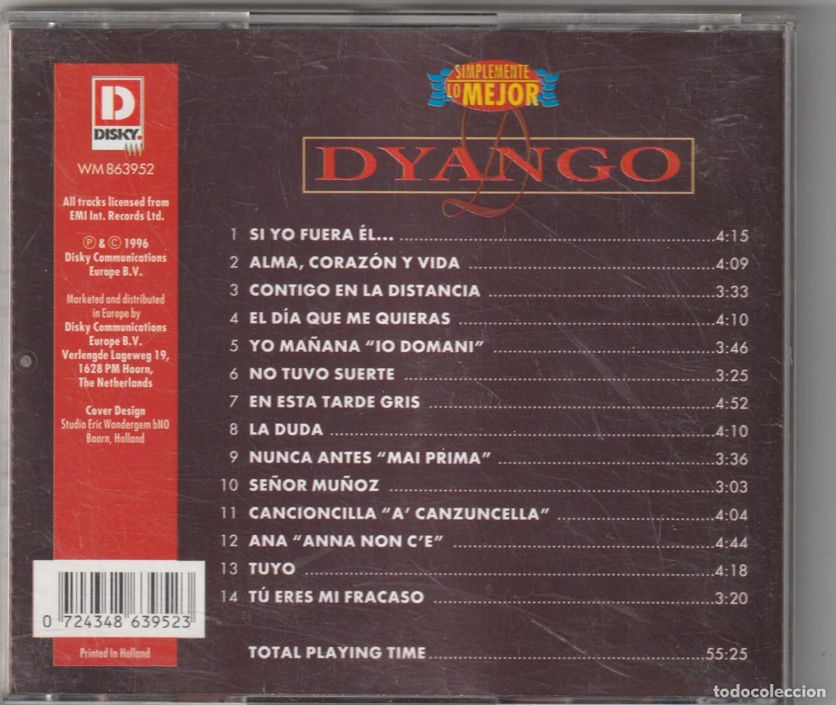 CDs de m&uacute;sica: DYANGO - SIMPLEMENTE LO MEJOR (CD DISKY 1996) - Foto 2
