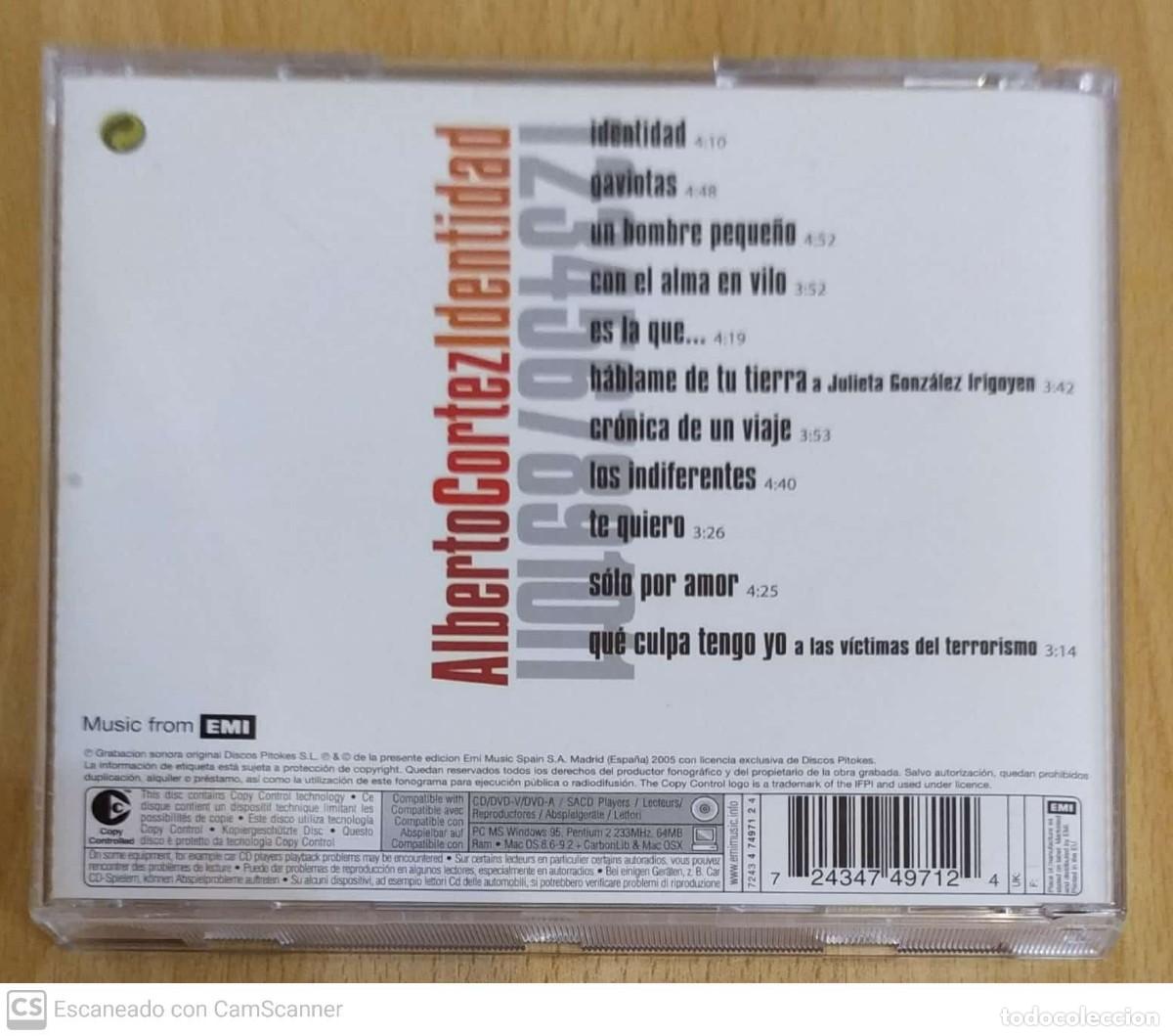 CDs de m&uacute;sica: ALBERTO CORTEZ (IDENTIDAD) CD 2005 - Foto 2