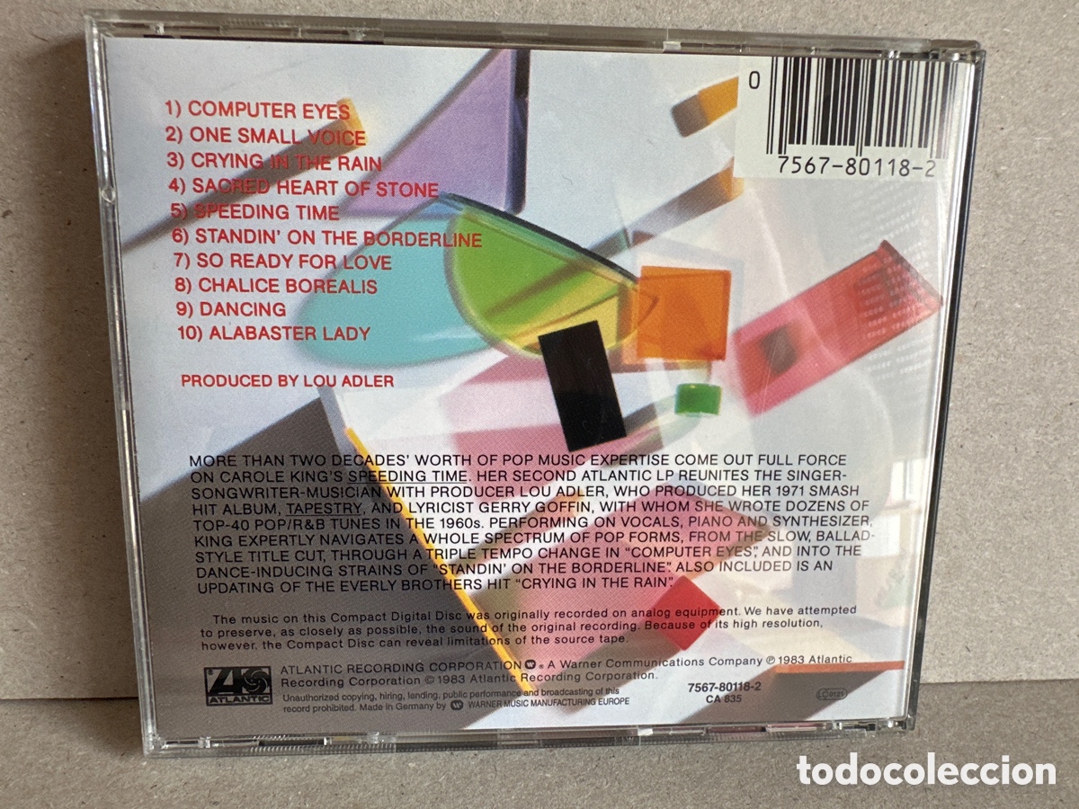 CDs de m&uacute;sica: Carole King - Speeding Time (CD, Album) - Foto 2