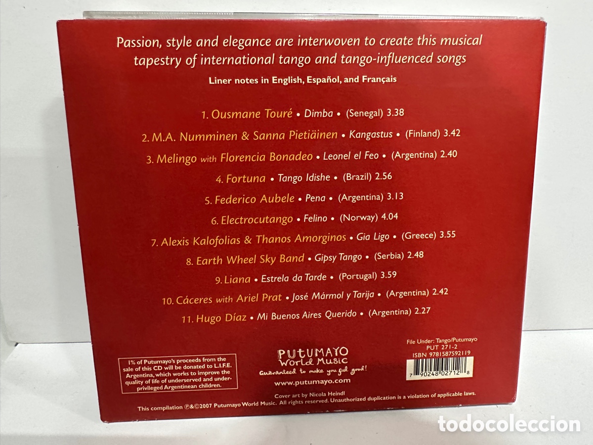 CDs de m&uacute;sica: Varios - Tango Around The World (CD) Putumayo - Foto 2