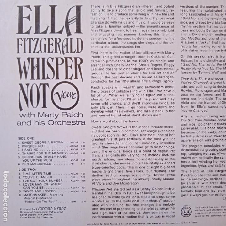 CDs de m&uacute;sica: ELLA FITZGERALD - WHISPER NOT - CD - Foto 2