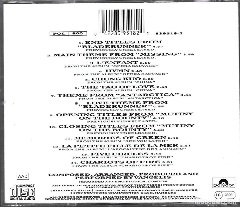 CDs de m&uacute;sica: VANGELIS &uml;THEMES&uml; (CD) - Foto 2