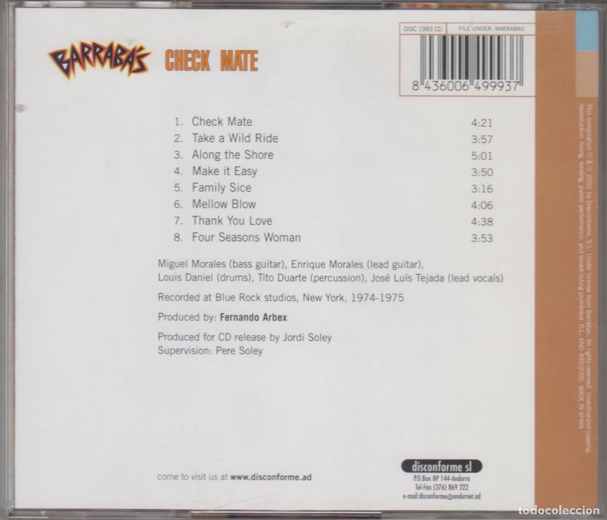 CDs de m&uacute;sica: Barrab&aacute;s cd Check mate 2001 - Foto 2