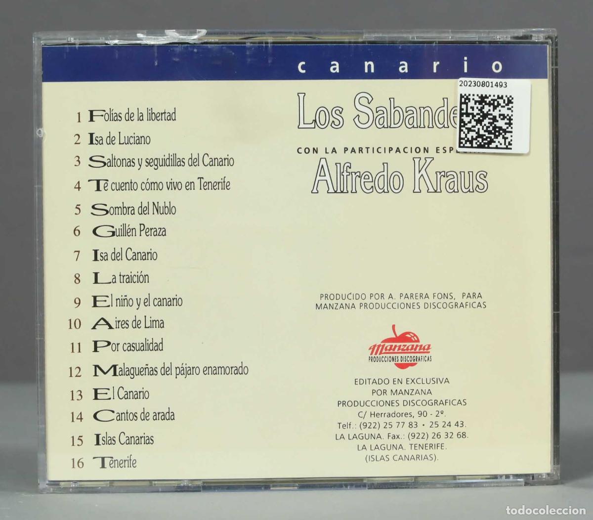 CDs de m&uacute;sica: CD. Los Sabande&ntilde;os, Alfredo Kraus &ndash; Canario - Foto 2