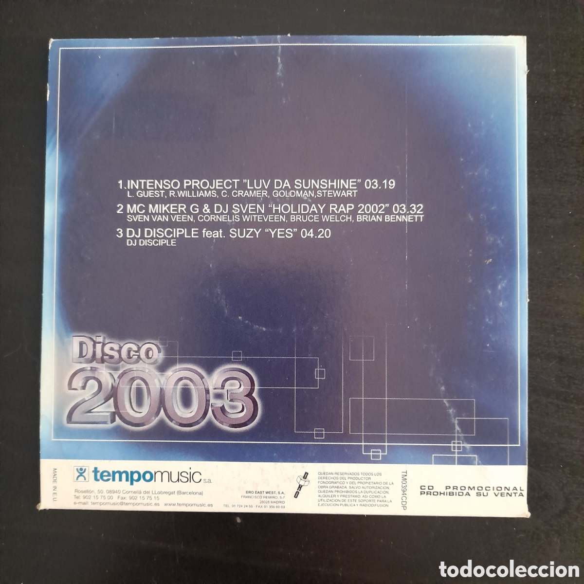 CDs de m&uacute;sica: Various &ndash; Disco 2003. CD, Compilation, Promo 2002 Espa&ntilde;a - Foto 2