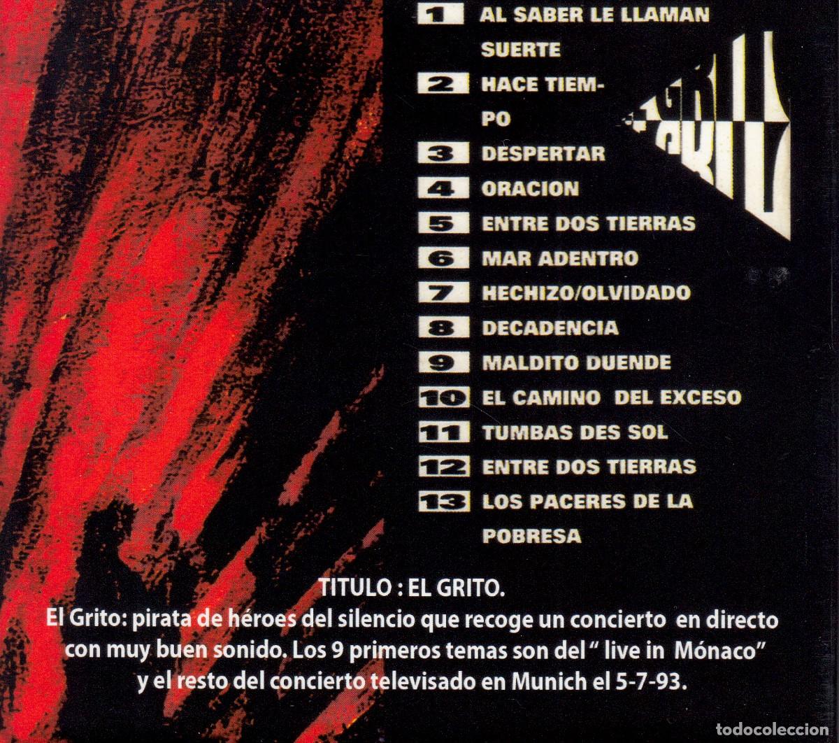 CDs de m&uacute;sica: HEROES DEL SILENCIO. EL GRITO. CD. - Foto 2