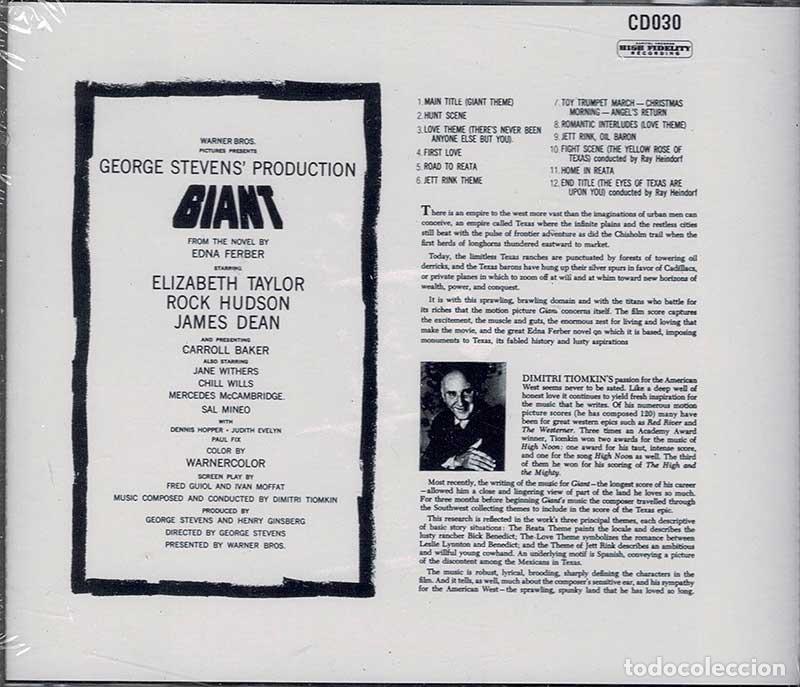 CDs de m&uacute;sica: Dimitri Tiomkin - Giant. CD (precintado) - Foto 2