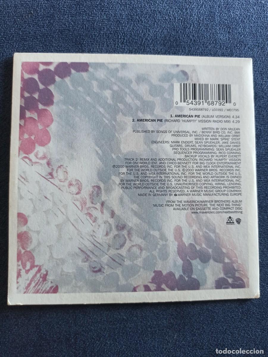 CDs de m&uacute;sica: CD SINGLE CARDBOARD MADONNA AMERICAN PIE - Foto 2