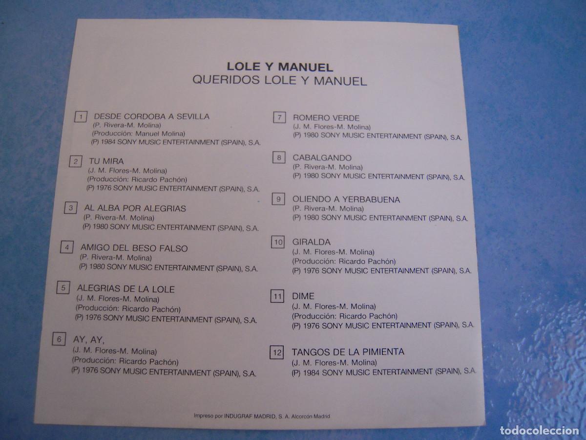 CDs de m&uacute;sica: CD Queridos Lole y Manuel - Foto 7