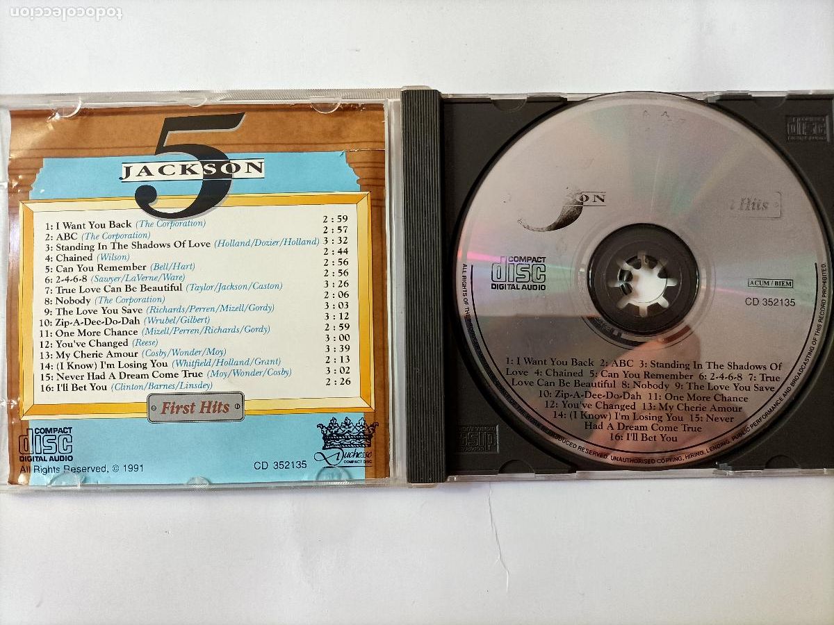 CDs de m&uacute;sica: COMPACT DISC. 5 JACKSON, FIRST HITS. CON 16 CANCIONES. - Foto 2
