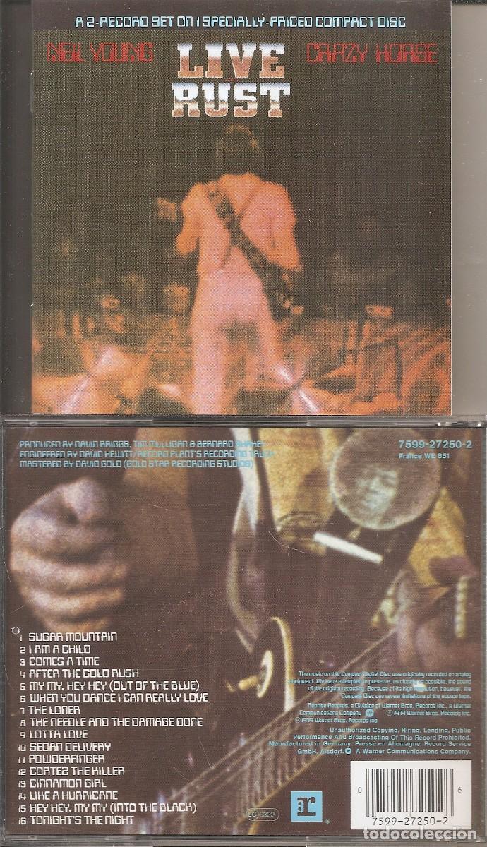 CDs de m&uacute;sica: NEIL YOUNG - LIVE RUST (CD, WARNER BROS RECORDS 1979) - Foto 1