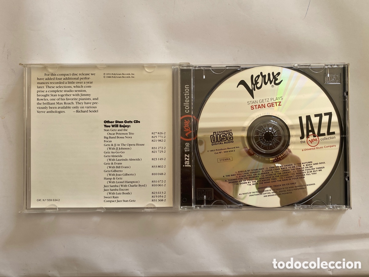 CDs de m&uacute;sica: STAN GETZ PLAYS STAN GETZ JAZZ - Foto 2