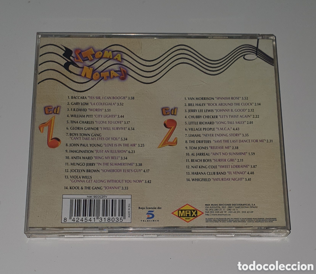CDs de m&uacute;sica: RECOPILATORIO / 2CD / TOMA NOTA - Foto 3