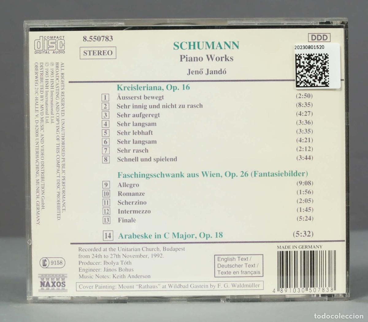 CDs de m&uacute;sica: CD. Schumann &ndash; Piano Works - Foto 2