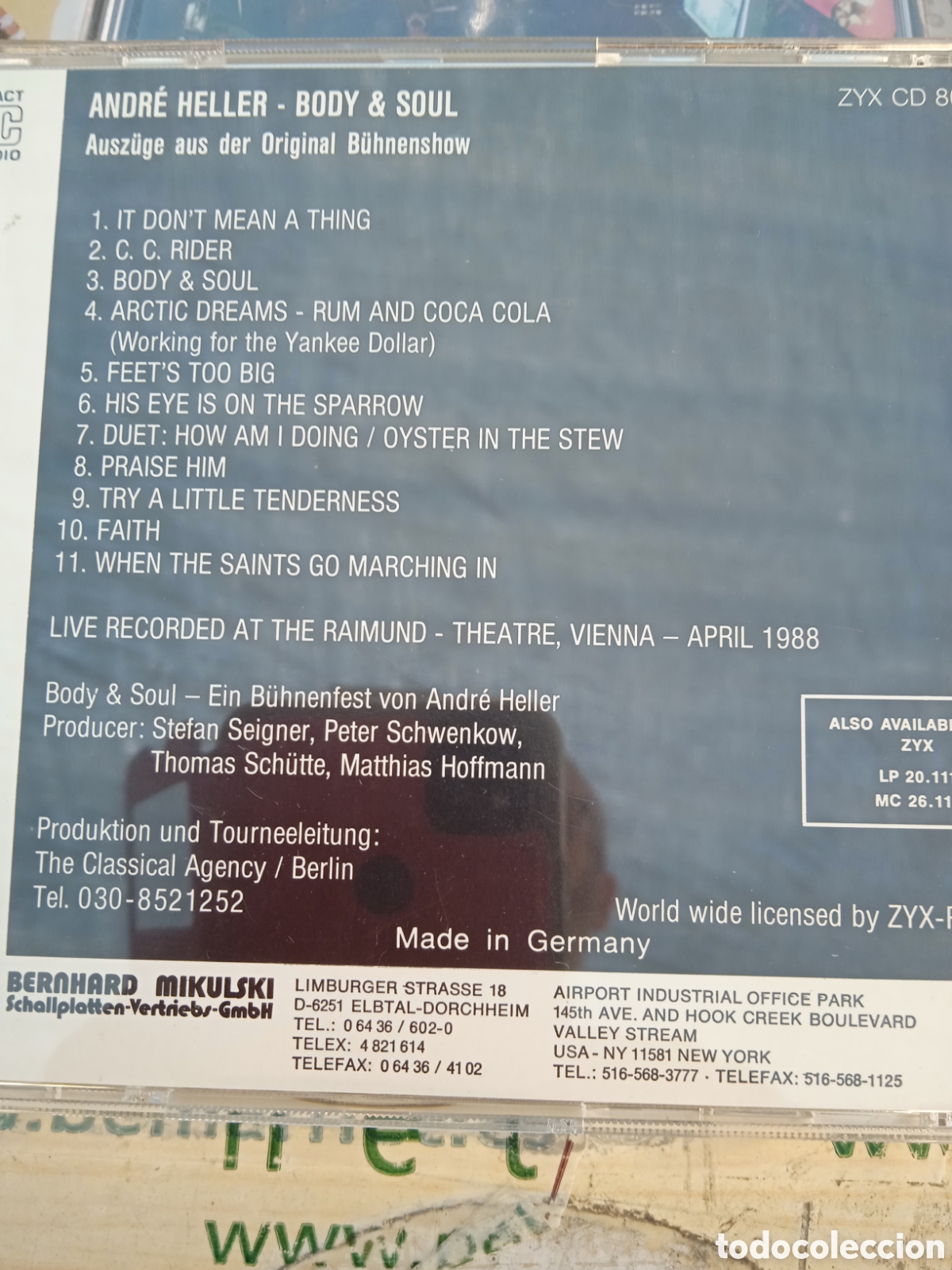 CDs de m&uacute;sica: Andre heller - body & soul. - Foto 2