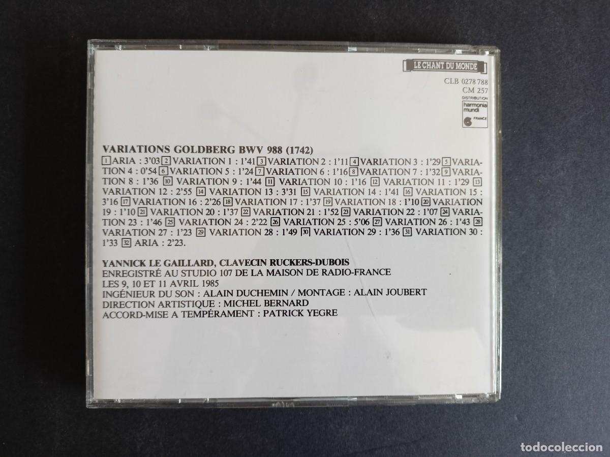 CDs de m&uacute;sica: BACH - Variations Goldberg - Yannick Le Gaillard, clavec&iacute;n - Foto 2