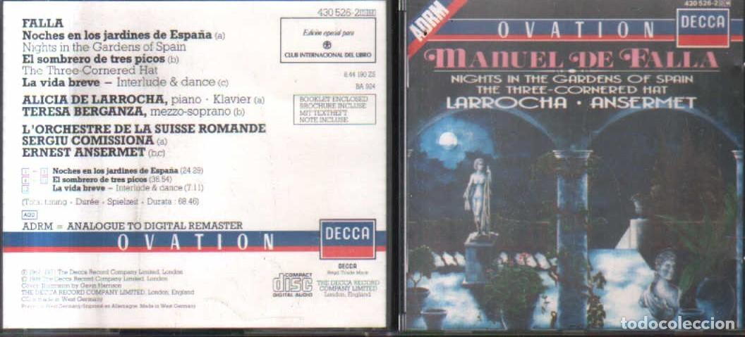 CDs de m&uacute;sica: OVATION. MANUEL DE FALLA. CD-CLASICA-2350 - Foto 1