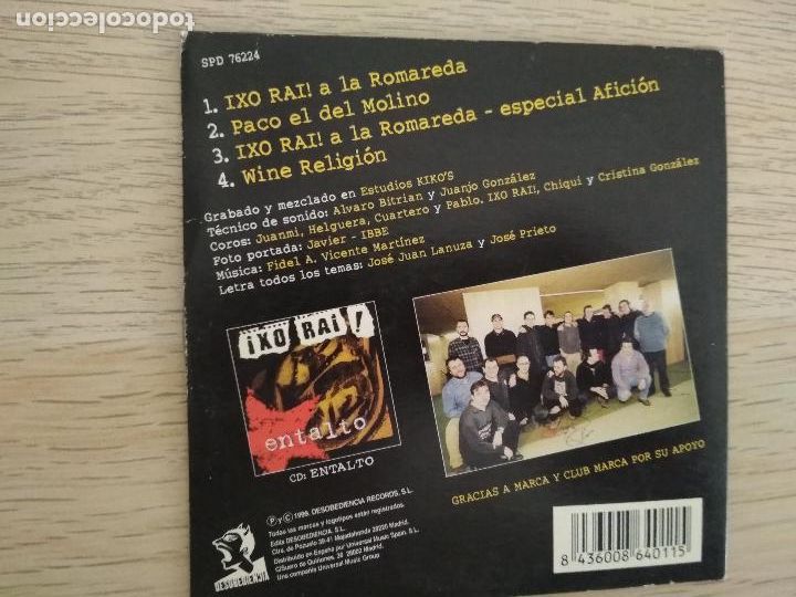 CDs de m&uacute;sica: Ixo Rai! &lrm;&ndash; a la ROMAREDA, CD CON 4 TEMAS - Foto 3