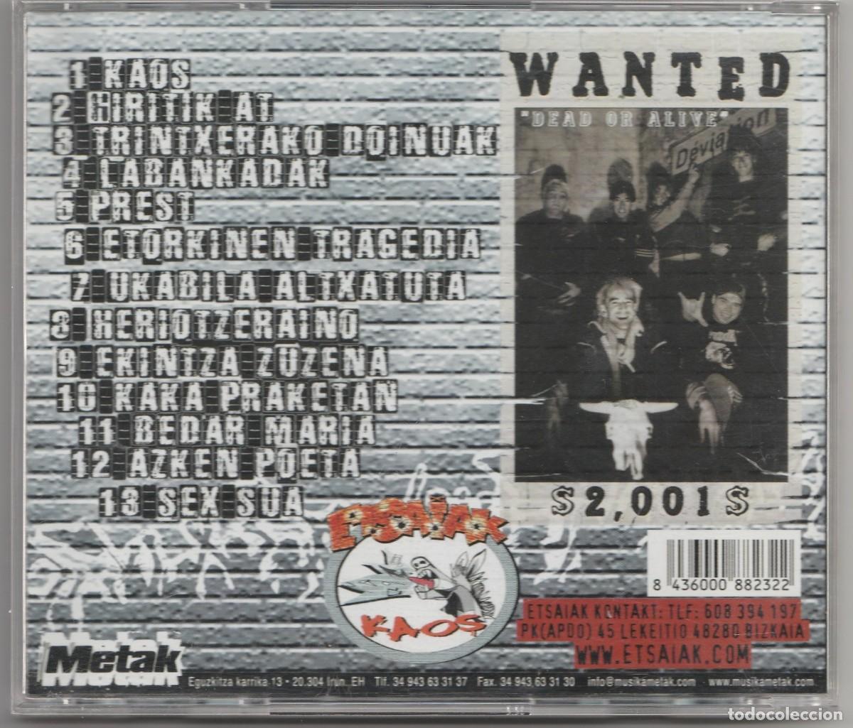 CDs de m&uacute;sica: CD ETSAIAK &ndash; KAOS - PUNK HARDCORE - Foto 2
