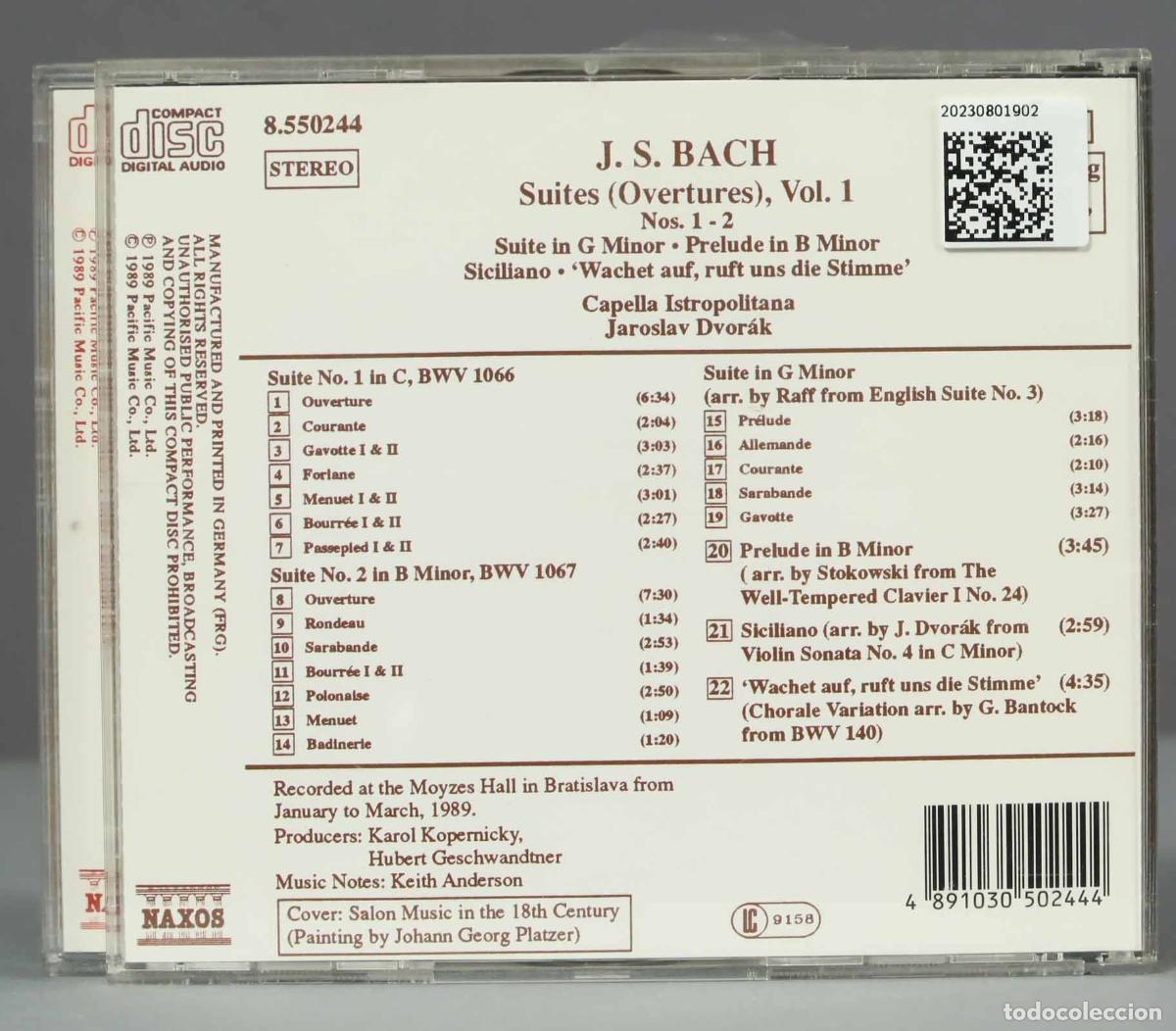 CDs de m&uacute;sica: 2 CD. J.S. Bach &ndash; Suites (Overtures), Vol. 1-2 - Foto 3