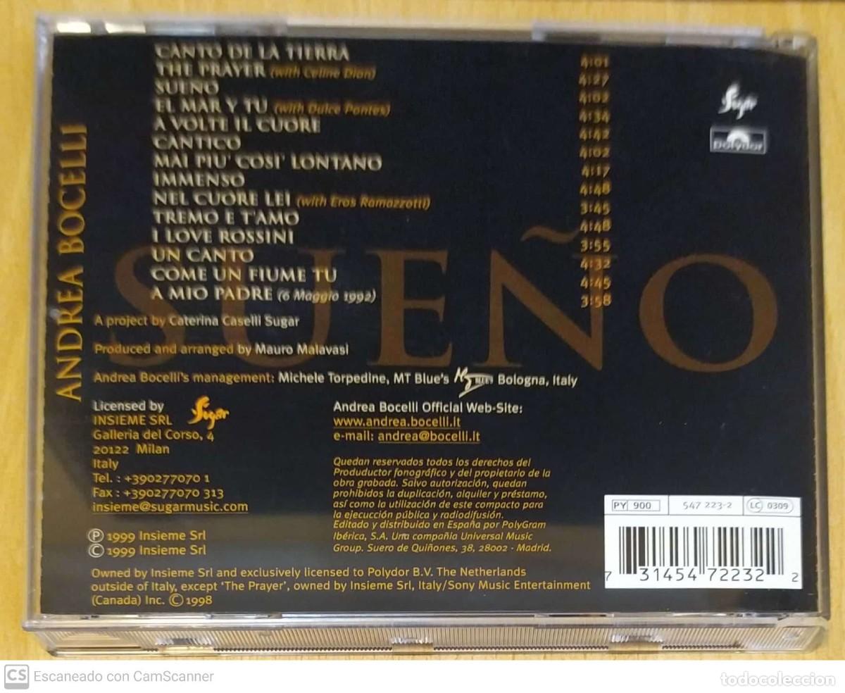 CDs de m&uacute;sica: ANDREA BOCELLI (SUE&Ntilde;O) CD 1999 - Foto 2
