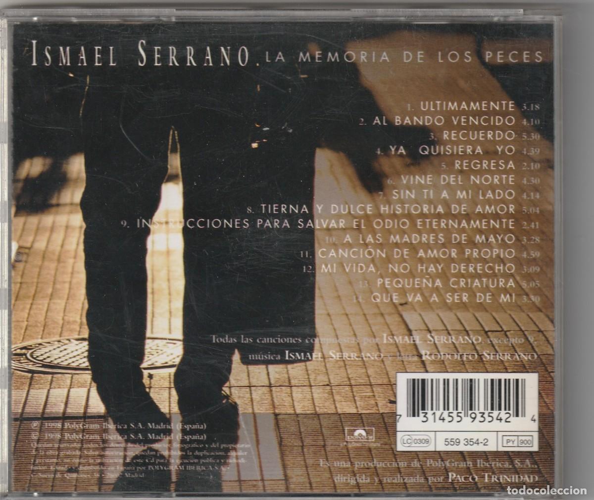 CDs de m&uacute;sica: ISMAEL SERRANO - LA MEMORIA DE LOS PECES (CD POLYDOR 1998) - Foto 2