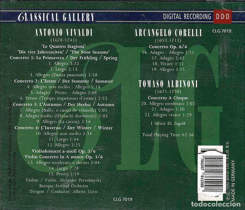 CDs de m&uacute;sica: Vivaldi, Corelli, Albinoni - The Four Seasons. CD - Foto 2