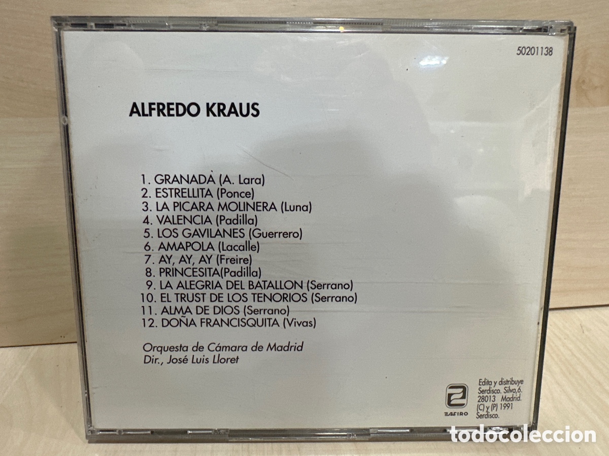 CDs de m&uacute;sica: Alfredo Kraus - Canciones Espa&ntilde;olas (CD, Comp) - Foto 2
