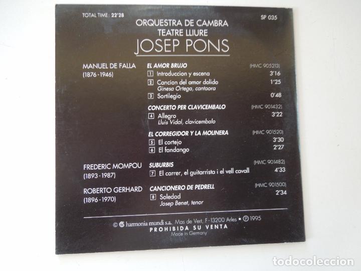 CDs de m&uacute;sica: JOSEP PONS - ORQUESTRA TEATRE LLIURE - Foto 2