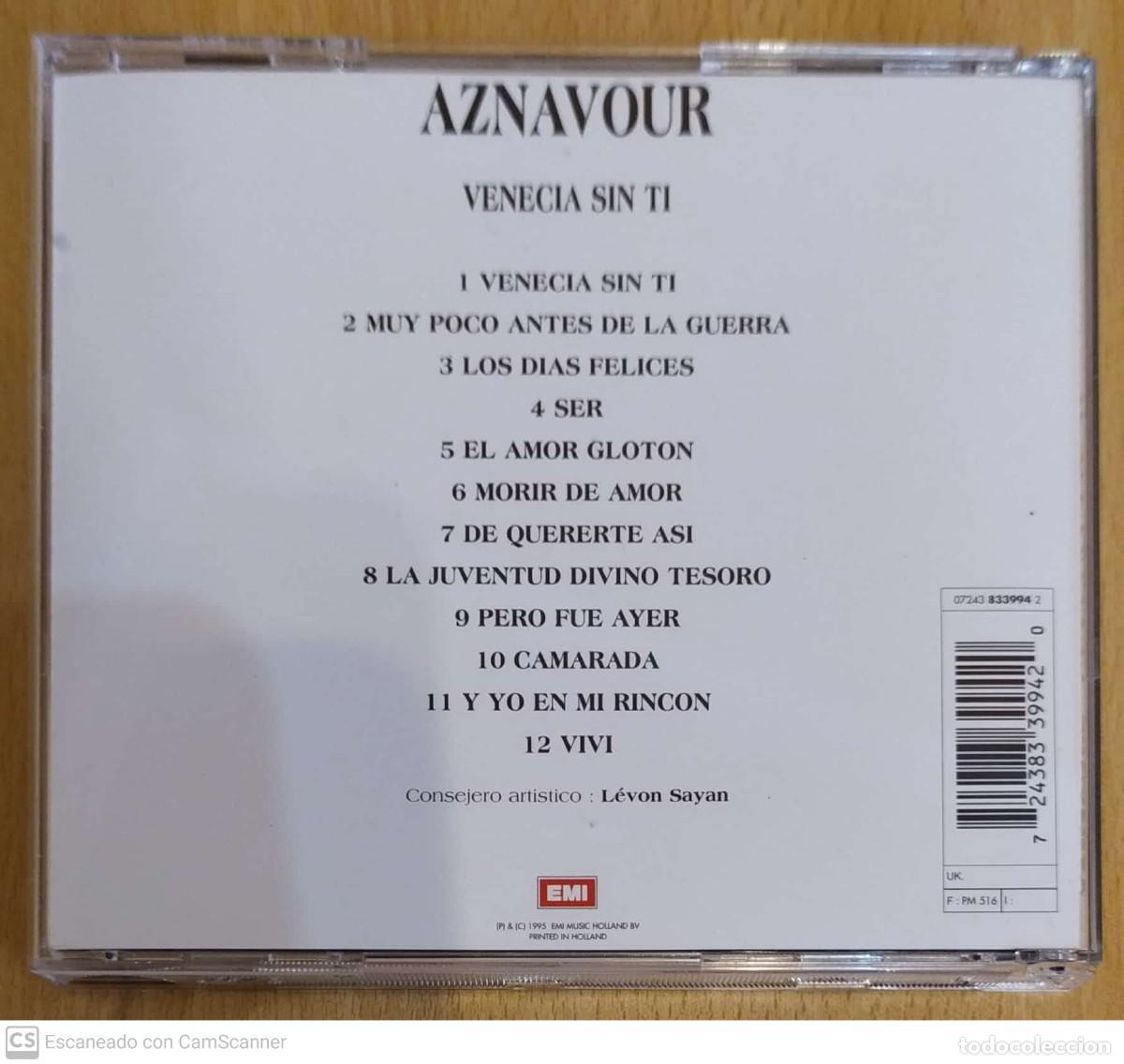 CDs de m&uacute;sica: AZNAVOUR (VENECIA SIN TI) CD 1995 - Foto 2