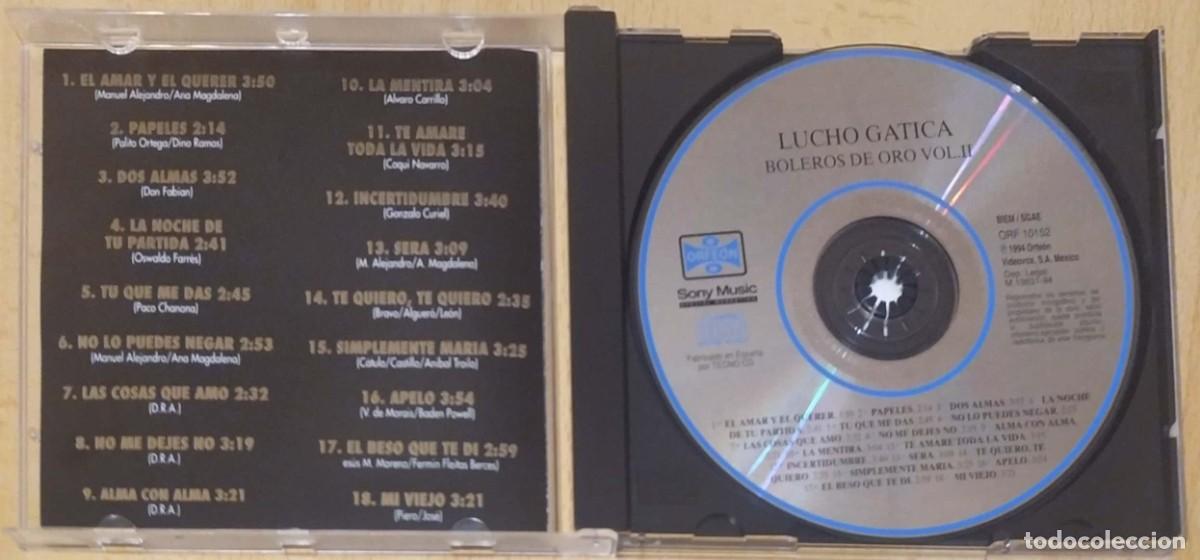 CDs de m&uacute;sica: LUCHO GATICA (BOLEROS DE ORO VOL. 2) CD 1994 - Foto 3