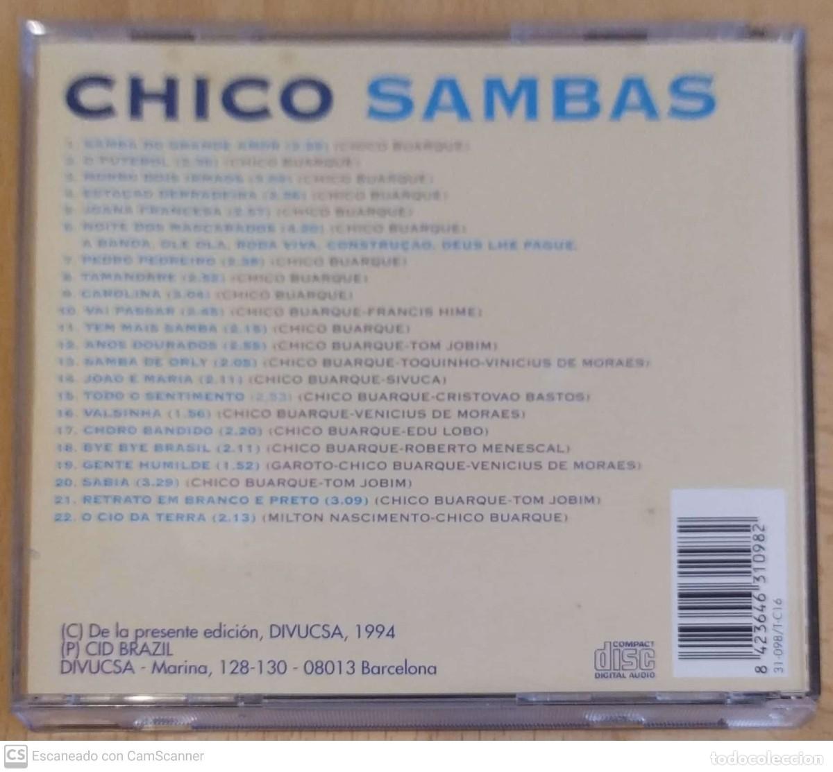 CDs de m&uacute;sica: CHICO BUARQUE (QUARTETO EM CY - SAMBAS) CD 1994 - Foto 2