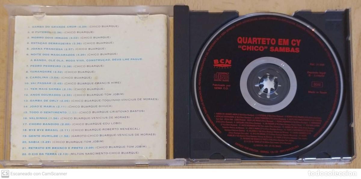 CDs de m&uacute;sica: CHICO BUARQUE (QUARTETO EM CY - SAMBAS) CD 1994 - Foto 3
