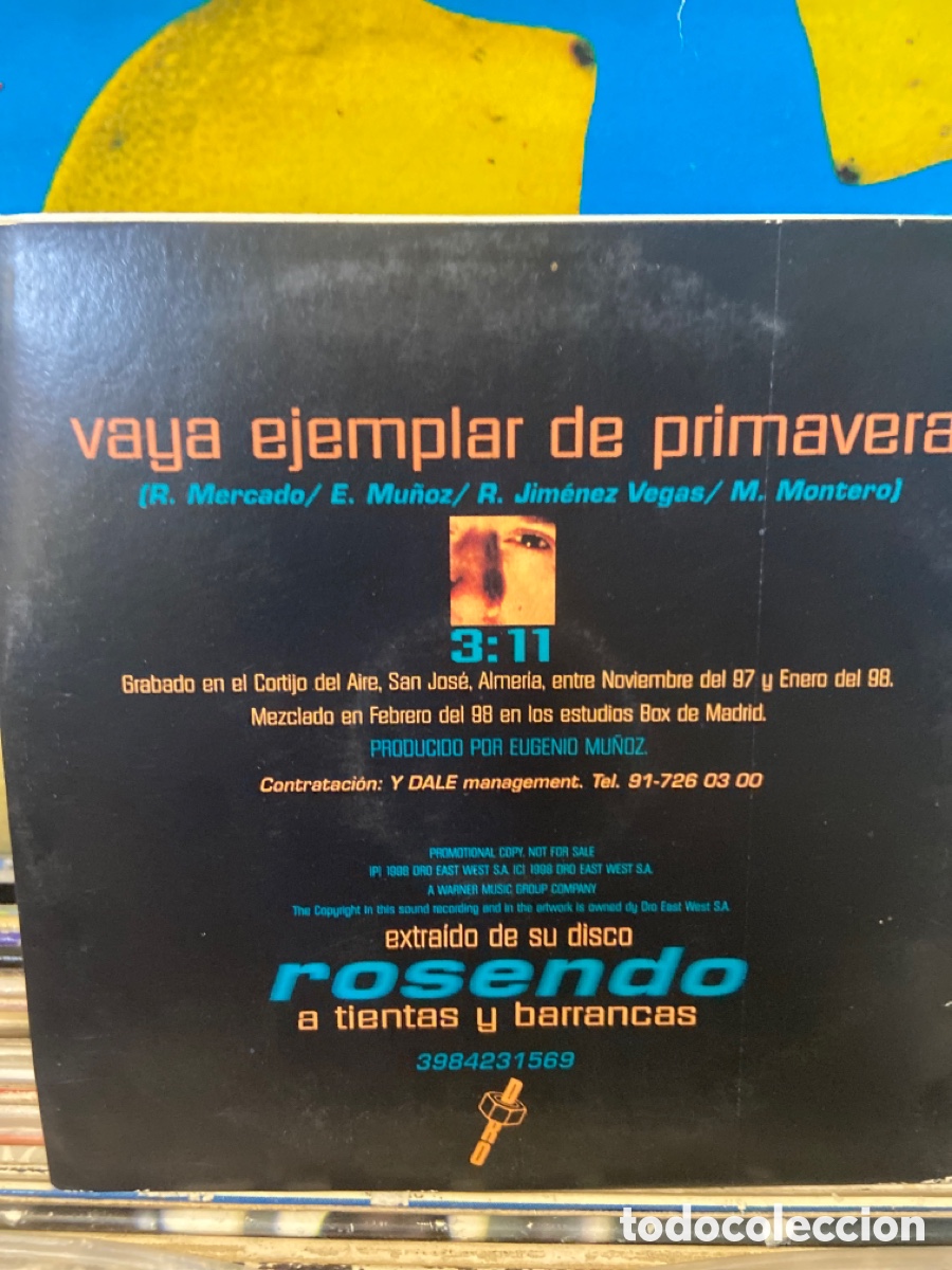 CDs de m&uacute;sica: Rosendo vaya ejemplar de primavera cd single - Foto 2