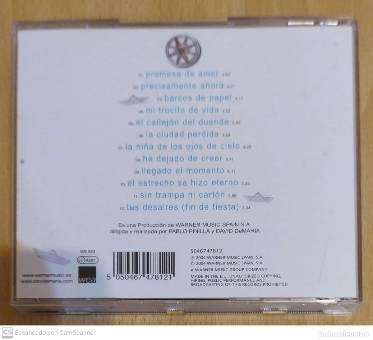 CDs de m&uacute;sica: DAVID DEMARIA (BARCOS DE PAPEL) CD 2004 - Foto 2
