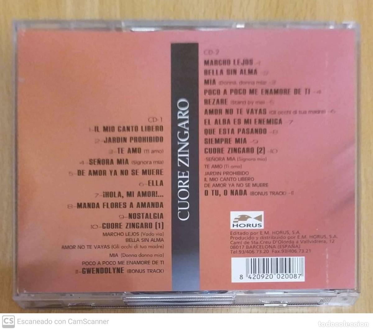 CDs de m&uacute;sica: JUNCO (CUORE ZINGARO) 2 CDs 1998 - Foto 2