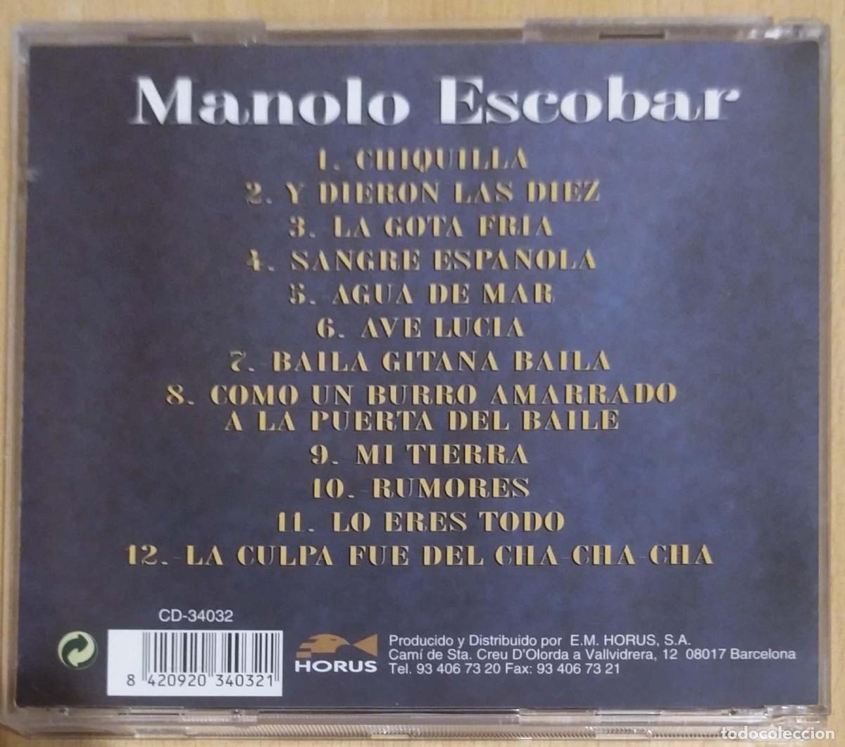 CDs de m&uacute;sica: MANOLO ESCOBAR (CON MI ACENTO) CD 1999 HORUS - Foto 2