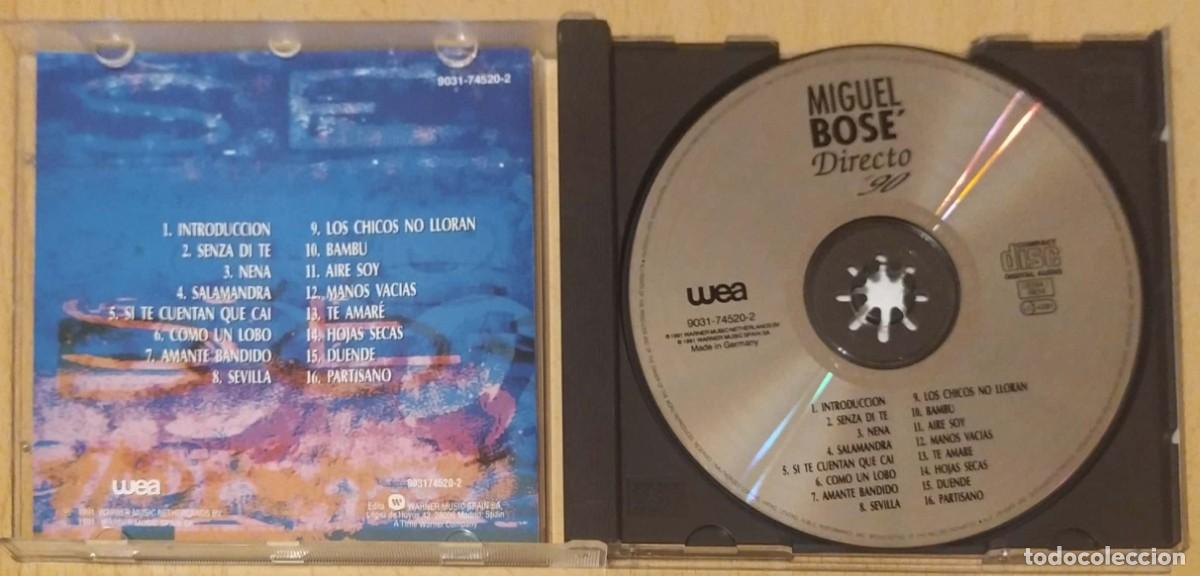 CDs de m&uacute;sica: MIGUEL BOSE (DIRECTO 90) CD 1991 - Foto 3